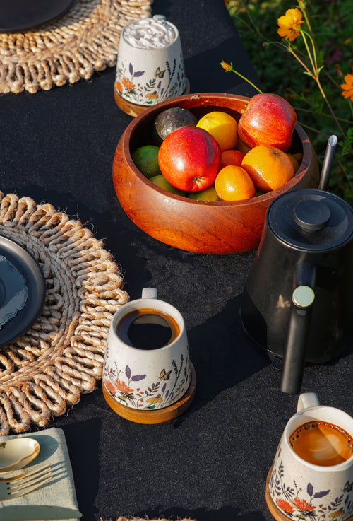 Blomstrende Sommerfugl Keramikkkopp - Håndmalt Design