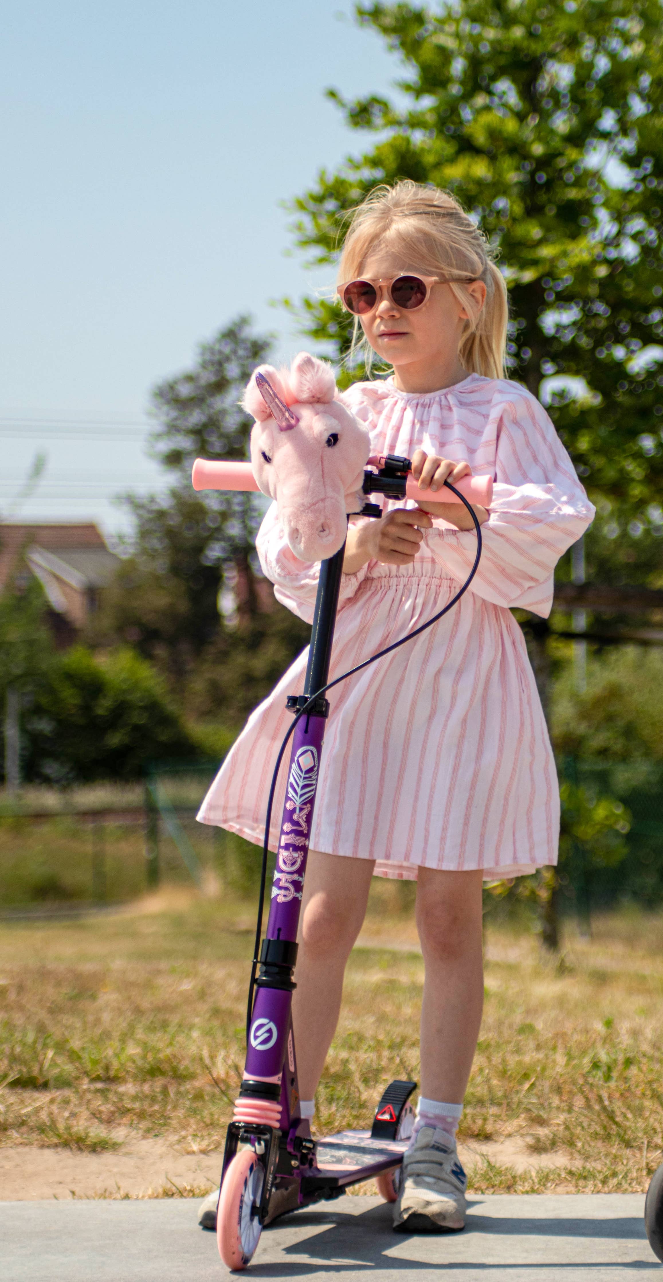 Rosa Enhørning Hode Tilbehør for Barnesykkel/Sparkesykkel
