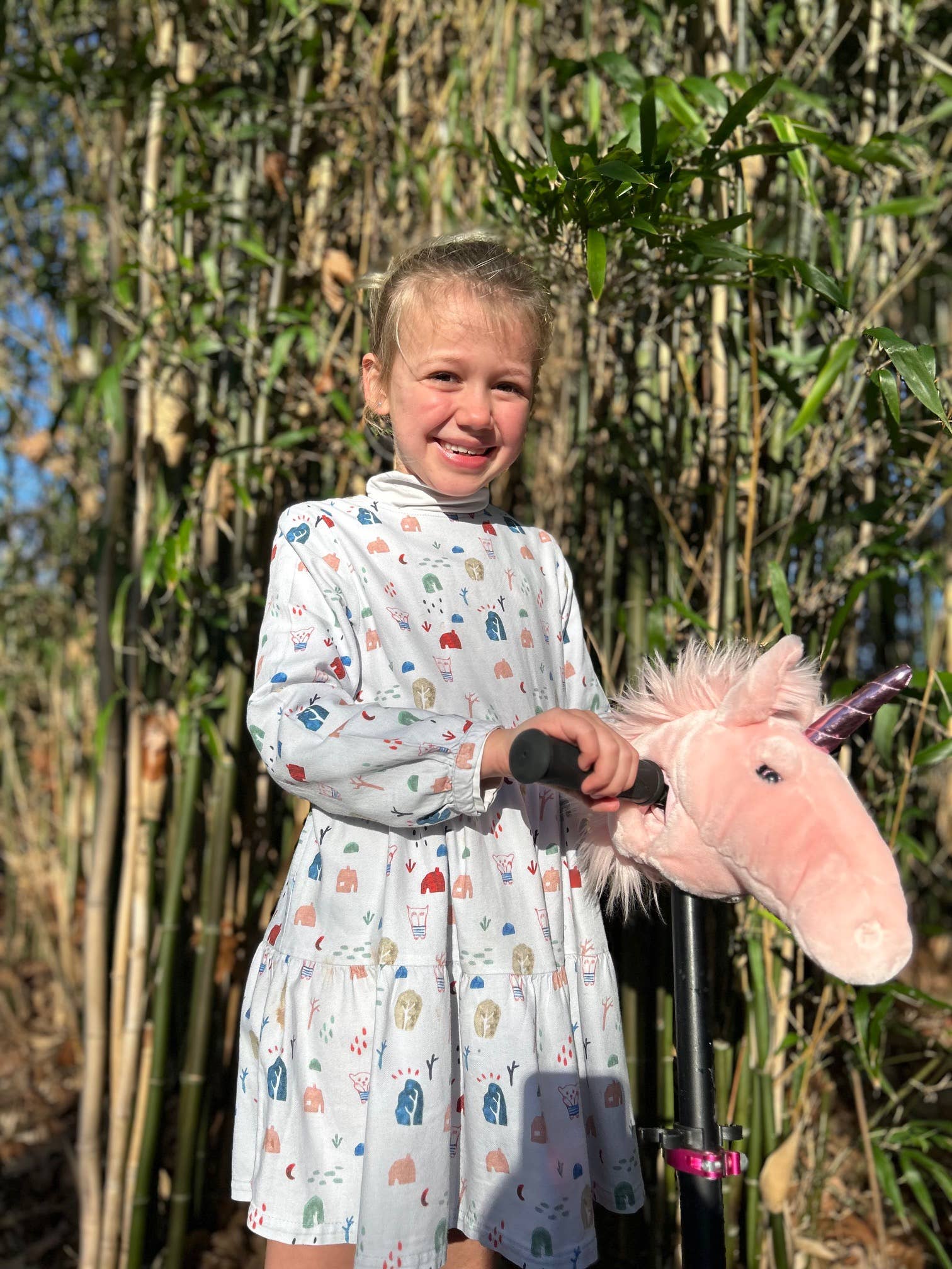 Rosa Enhørning Hode Tilbehør for Barnesykkel/Sparkesykkel